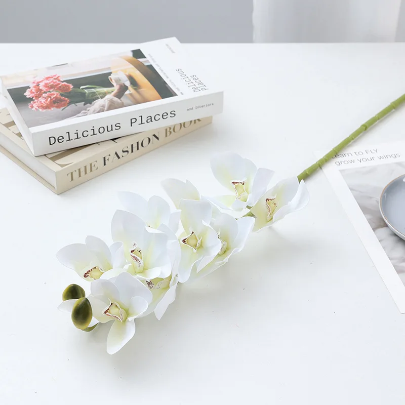 Artificial Flower Ten Heads Huilan Artificial Flower Home Living Room Floor Display Wedding  Hall Background Decoration Orchid