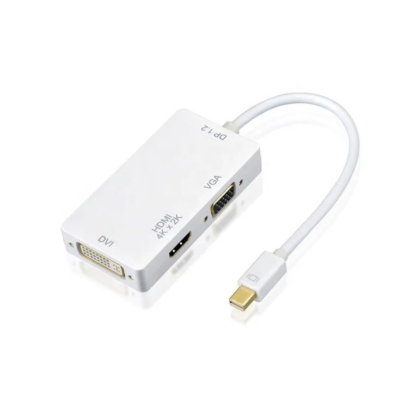 Support 4K 1080P Three-in-one Mini DisplayPort 3 in 1 Mini DP to HDMI VGA DVI Adapter Converter cable mini dp to dvi