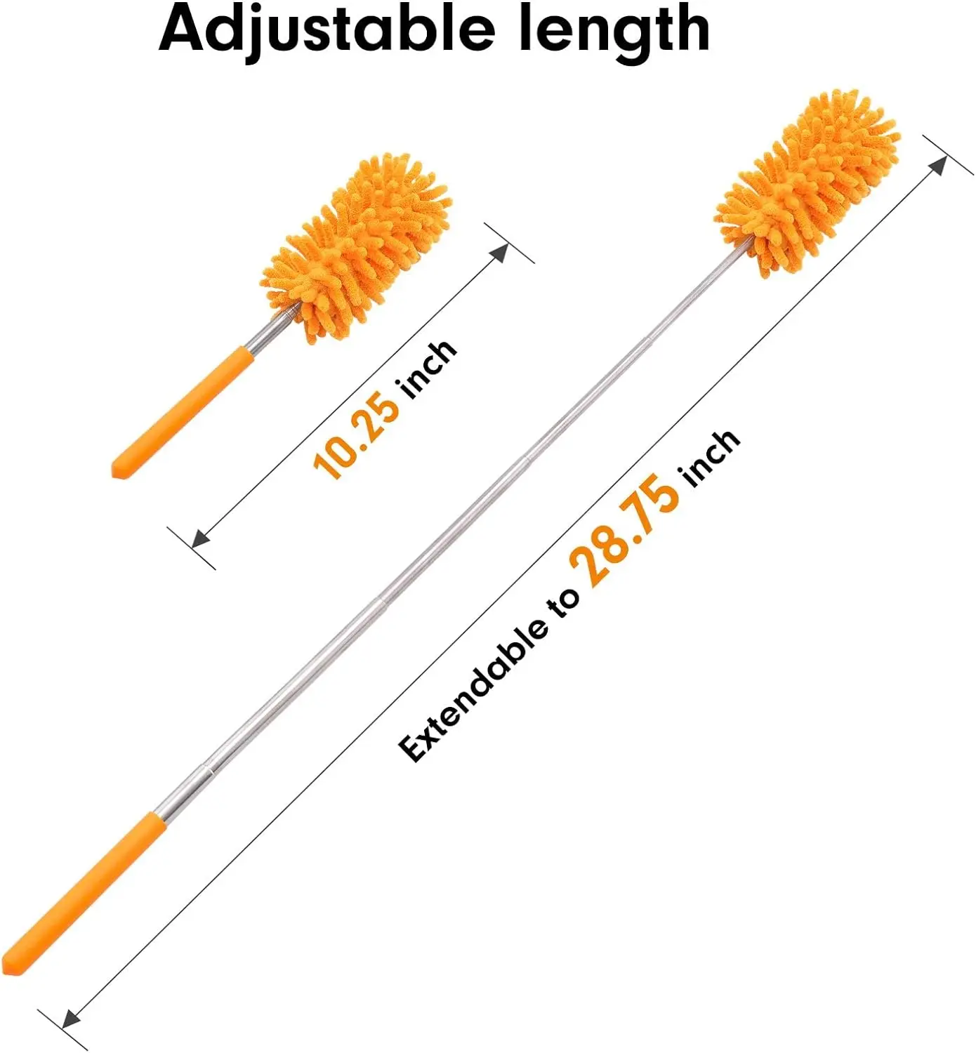 CARCATICZ Microfiber Duster for Cleaning Hand Washable Dusters with 2pcs Replaceable Microfiber Head for Car Ceiling Fan