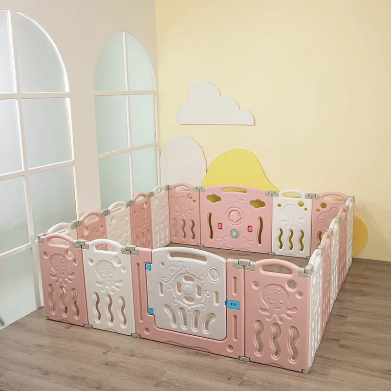 
Popular Customized Good Indoor Large Square Eco Friendly Plastic Baby Care Playpen 16+2 