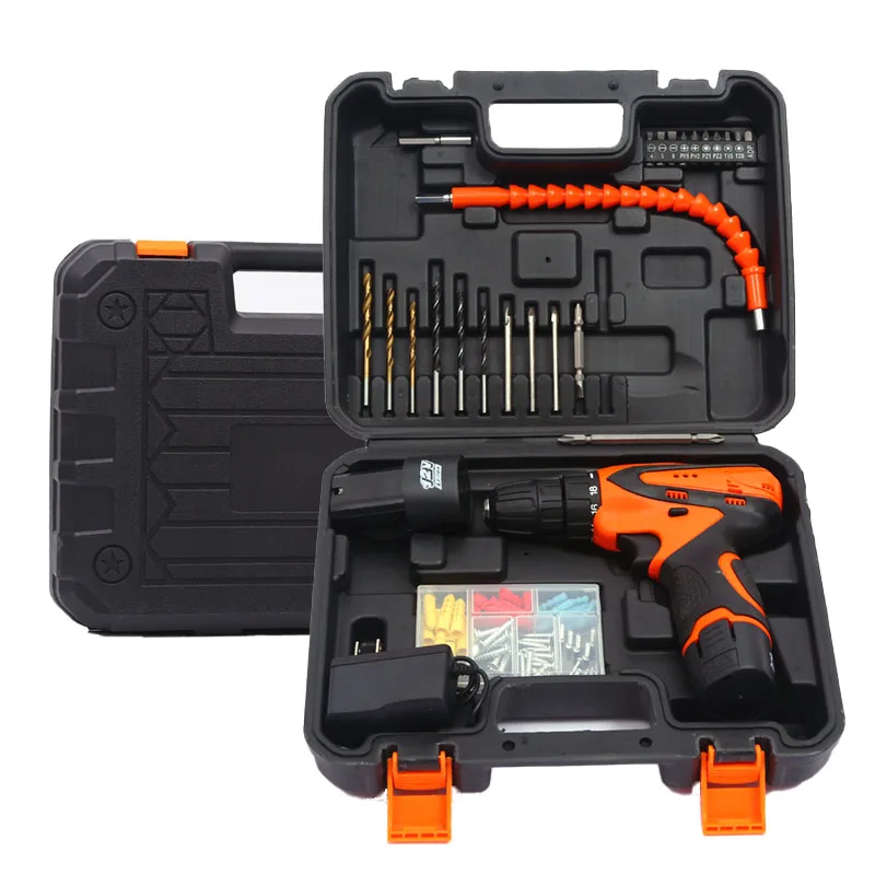 Diversity 78pcs Professional electrician electric drill box 12V lithium electric drill set of 78 sets of power tools