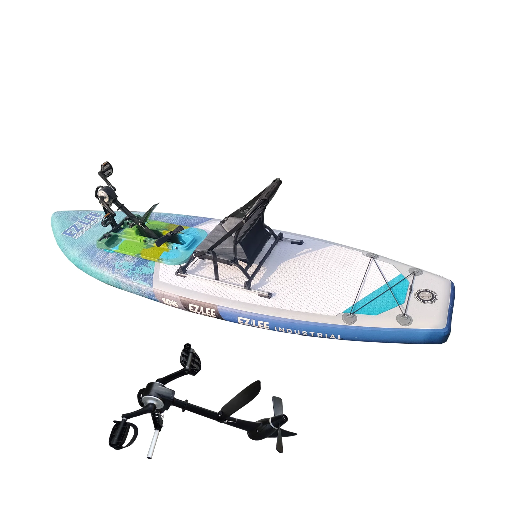 LULUSKY Fishing Pedal Inflatable Boat Inflatable Kayak With Foot Pedal Drive