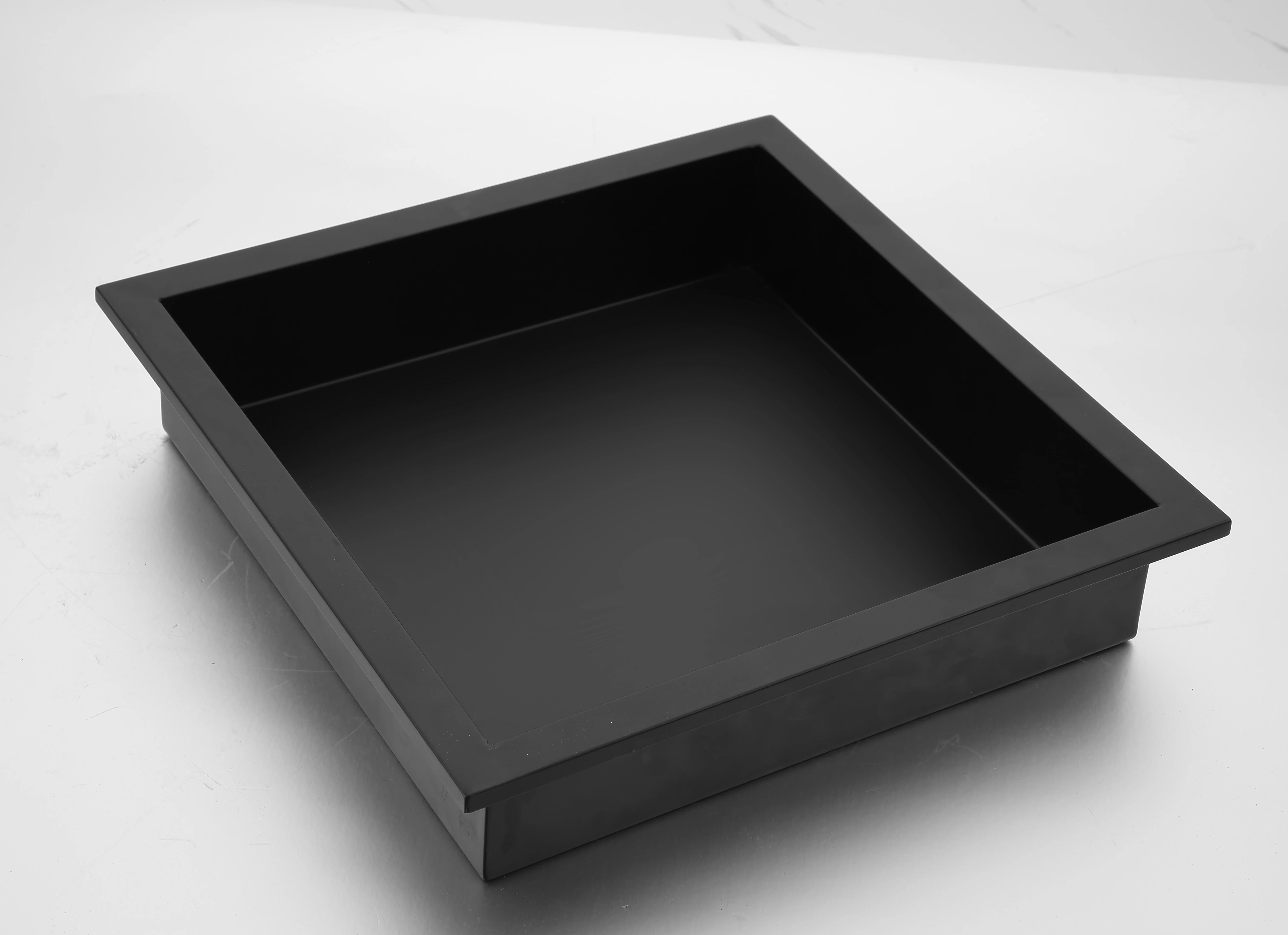 Bathroom Recessed Shower Niche Single or Double Shelf Brushed Silver and Black