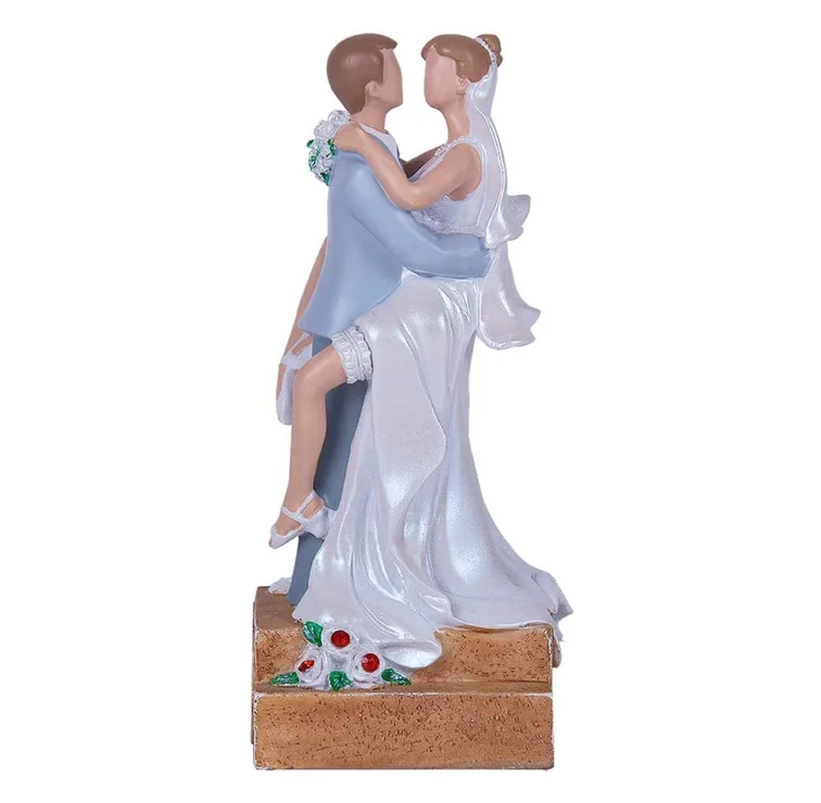 Sexy Wedding Cake Toppers with Bride and Groom, Hand Painted Wedding Figurines Sculptures Decorations, New Married Gifts