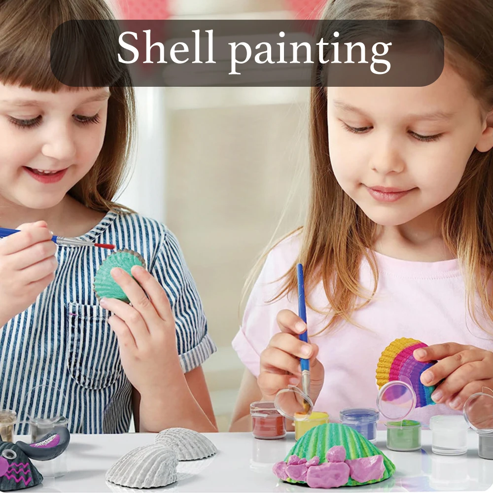 2023 Shell DIY Painting Set Kit Creative Art Activity Gift Shell Acrylic Kids Sea Shell Painting Kit