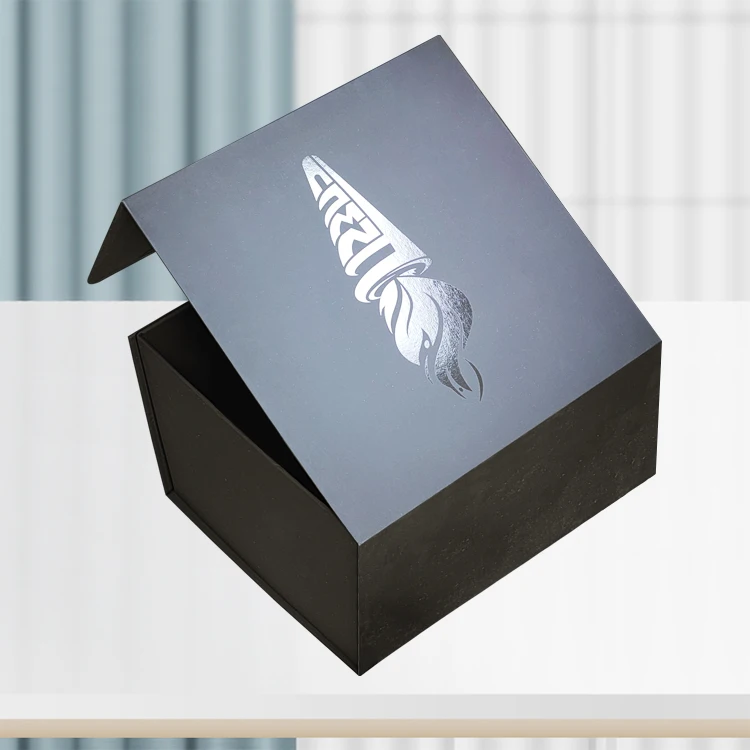 Factory Custom Matte Black Luxury Foldable Hard Paper Box Magnetic Closure Gift Box Cardboard box packaging