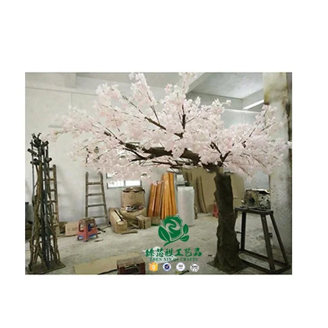 Zhen xin qi crafts  large interior pink white arched cherry blossom flower big tree artificial plants trees