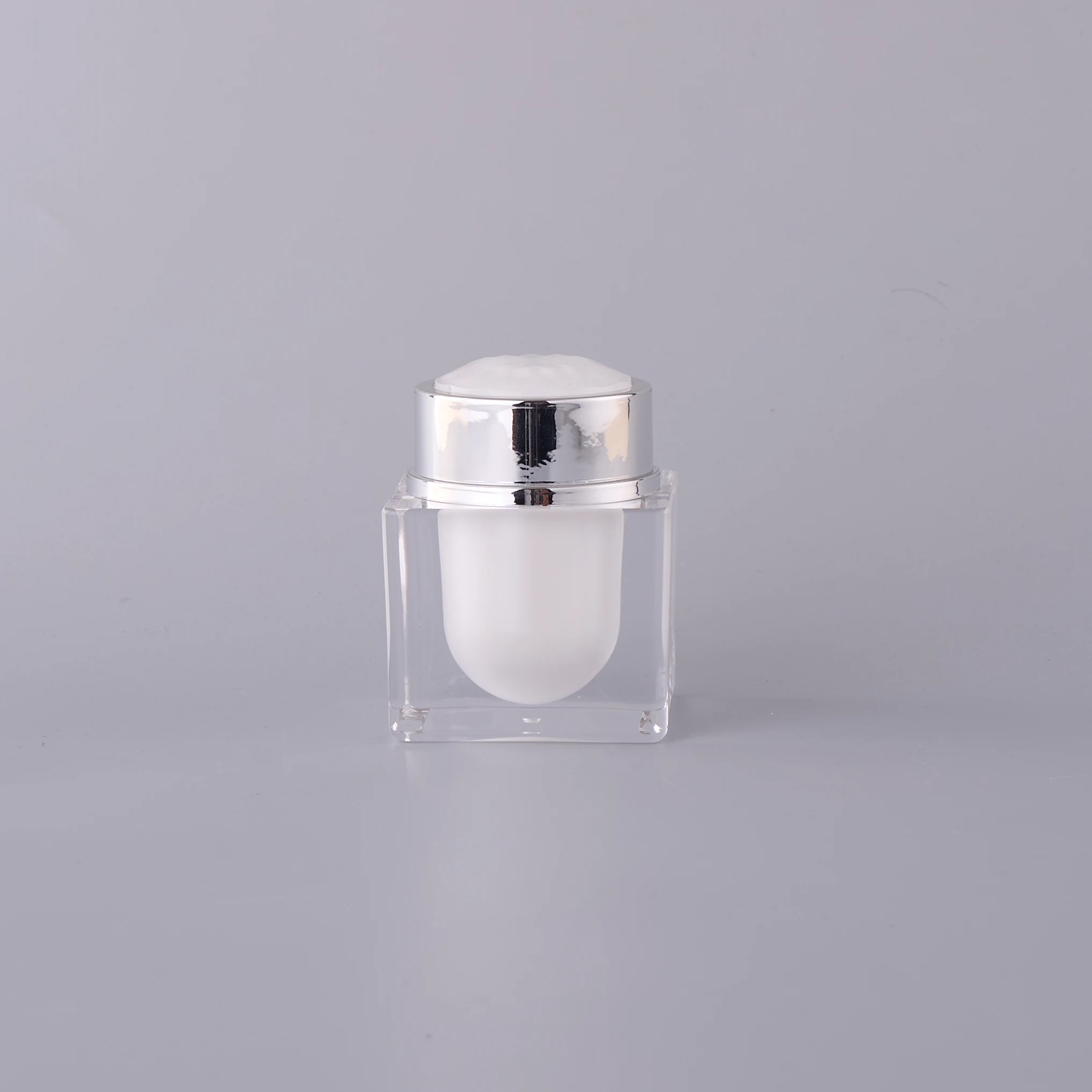 Hot sale 30g 50g high end clear square empty acrylic cosmetic cream jar