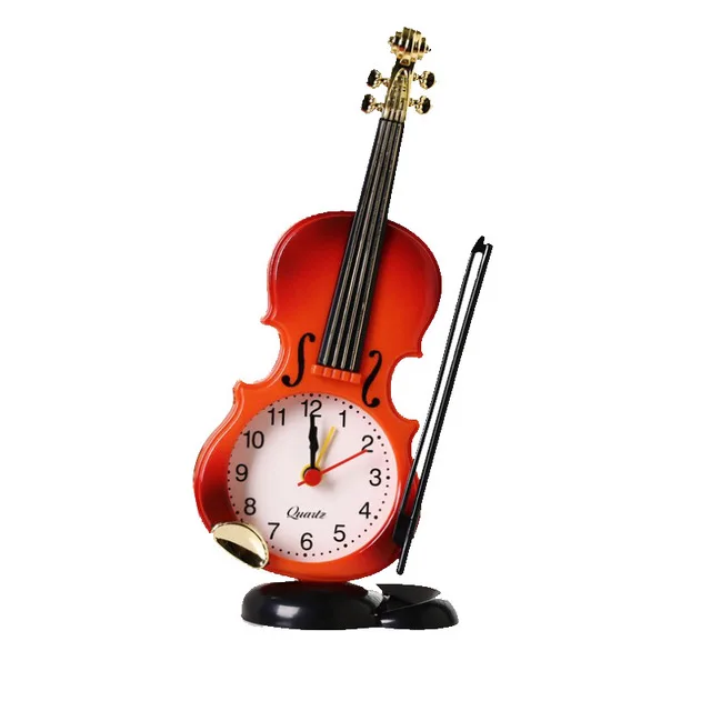 Creative Violin Shape  Plastic Alarm Clock Students Festival Gifts
