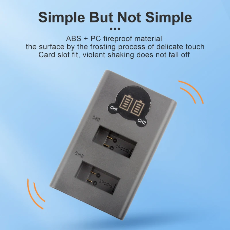 Smart LCD Display Portable DL-C1B Battery Dual USB Charger for GoPro Max Camera