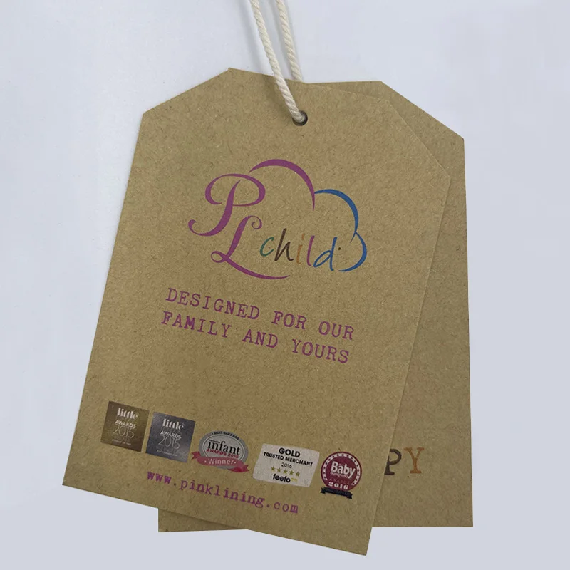 New Design High Quality OEM Made Logo Clothing Brand Tags T-shirts Coat Sport Pants Hang Labels Custom Hang Tags