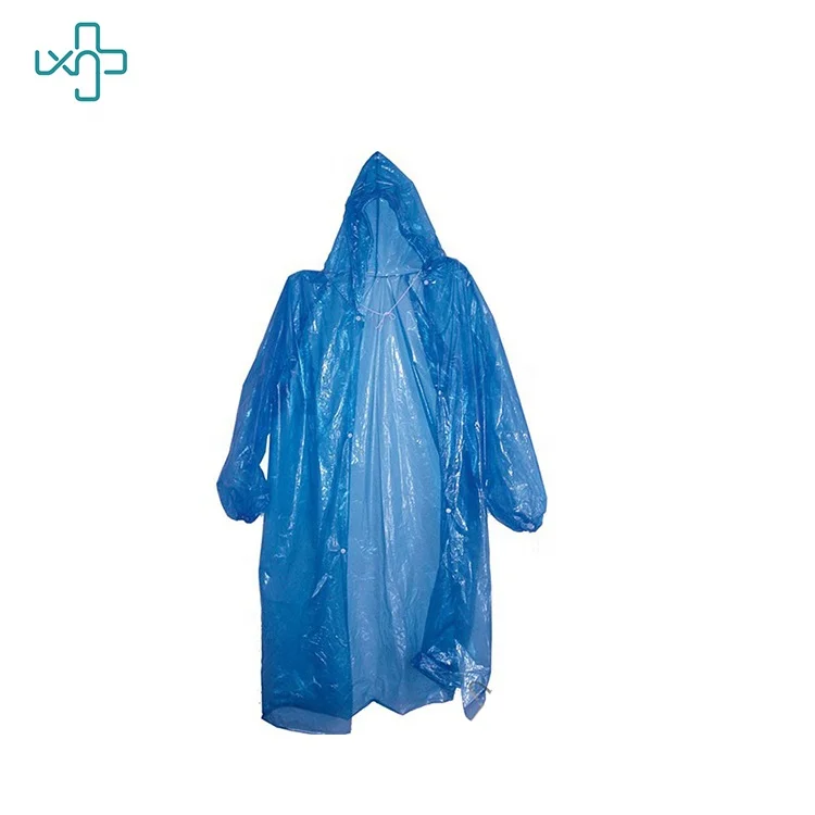 
CE ISO certificate disposable waterproof PE raincoat 