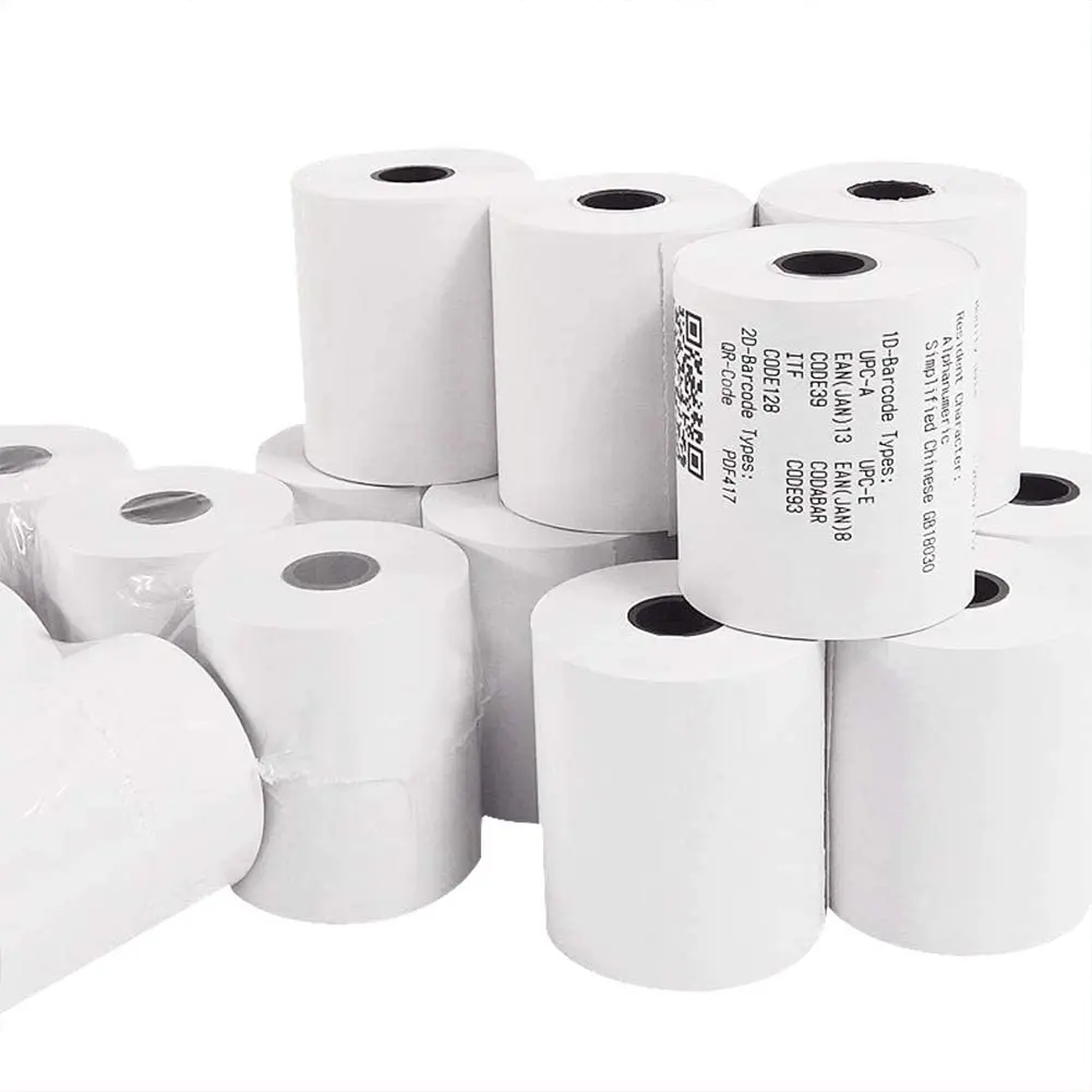 TENGEN 57x40mm/57x50 mm POS Cash Register Roll Thermal Receipt Paper White Cash Register POS Receipt Paper (50 Rolls)