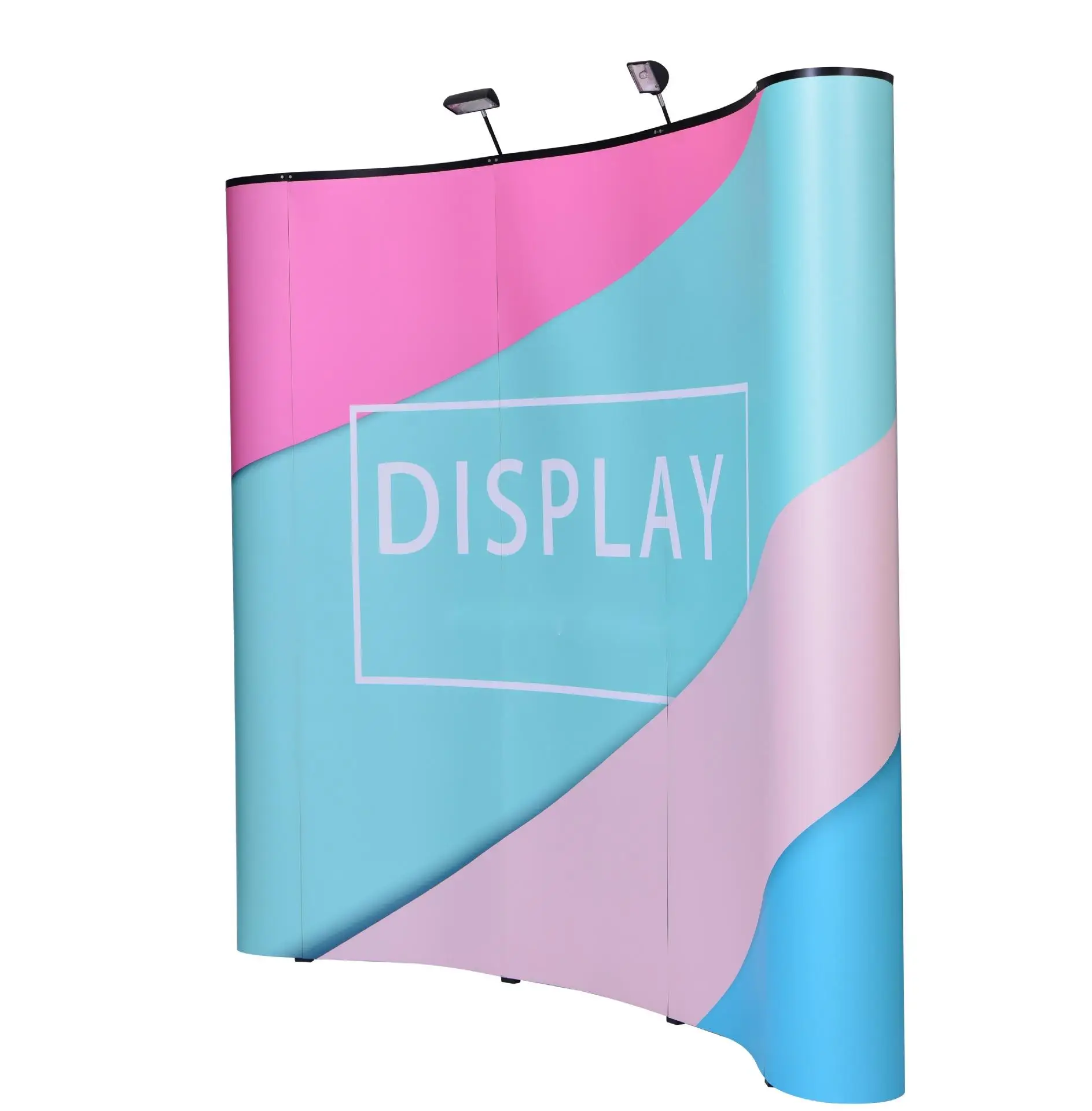GLOBAL TENT Custom Curved Pop-up Display Exhibit Expo Banner Stand Exhibition Signage Board