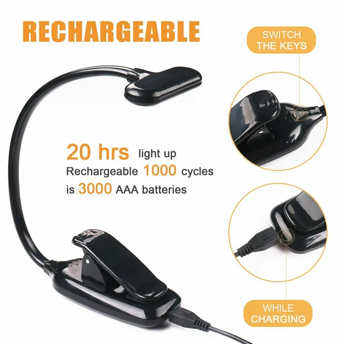 USB перезаряжаемая 9 Светодиодная лампа для