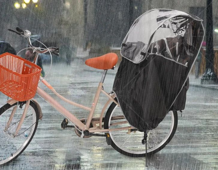 600D Nylon Increased Durability Spacious Easy to Get In and Out Cold Rain Protection Bicycle Back Child Seat Rain Cover