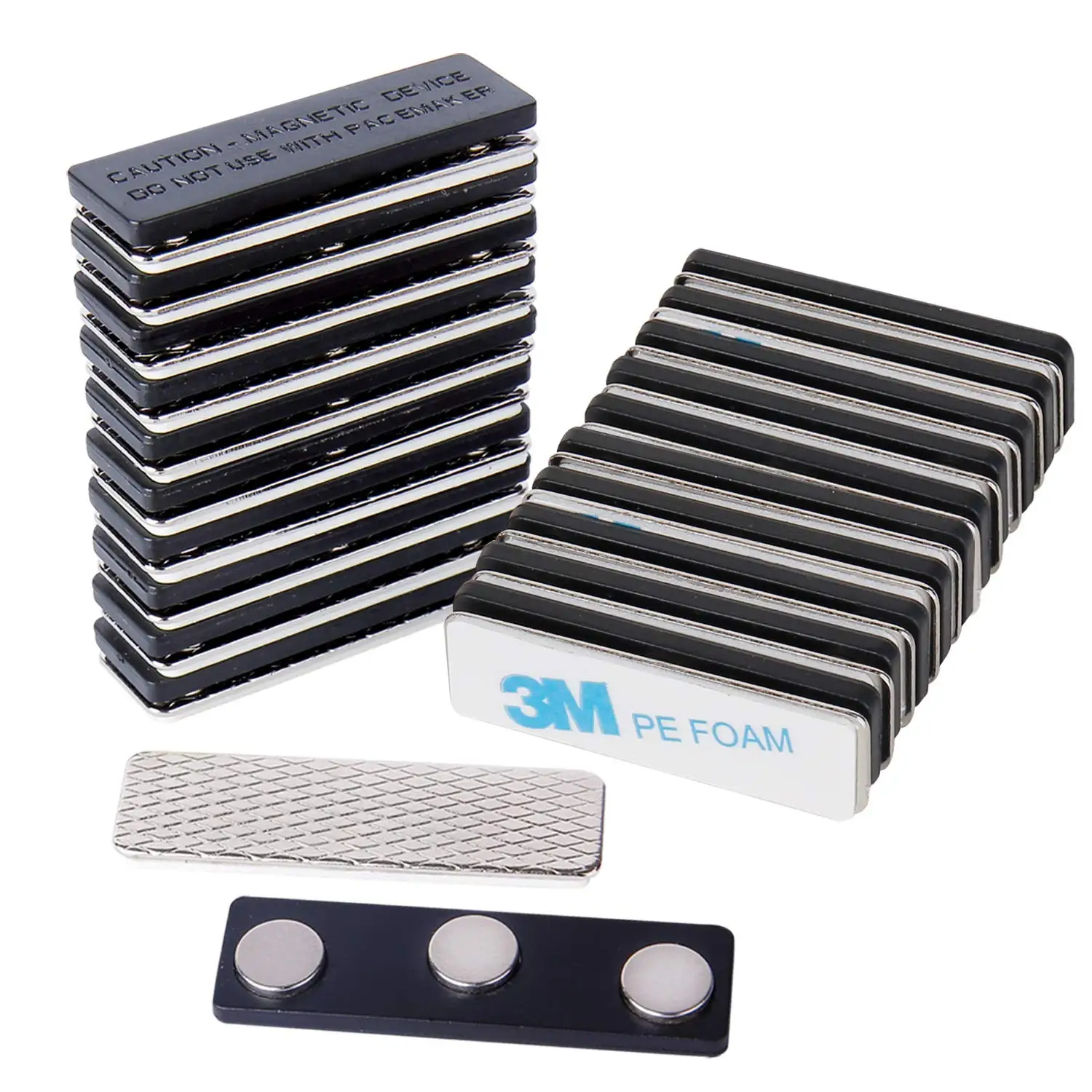 100 Pack Name Badge Magnets Magnetic Name Badge Holders Name Tag Magnet Backs with 3 Powerful Neodymium Magnets