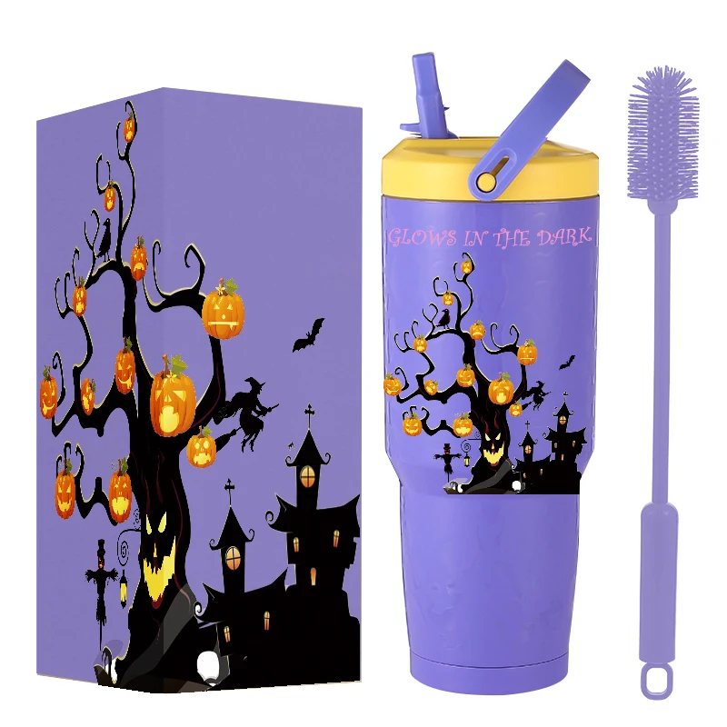 How Sell Stainless Steel Tumblers  Glow Cups With Straw color Customization