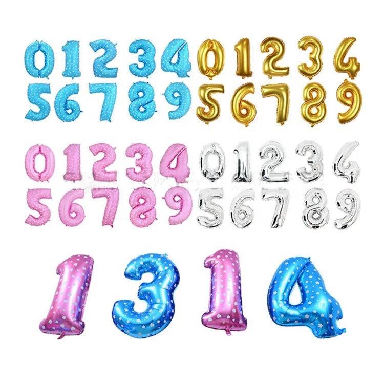 
High Quality Colourful Helium Number Foil Balloon For Birthday Party Decoration  (60644814040)