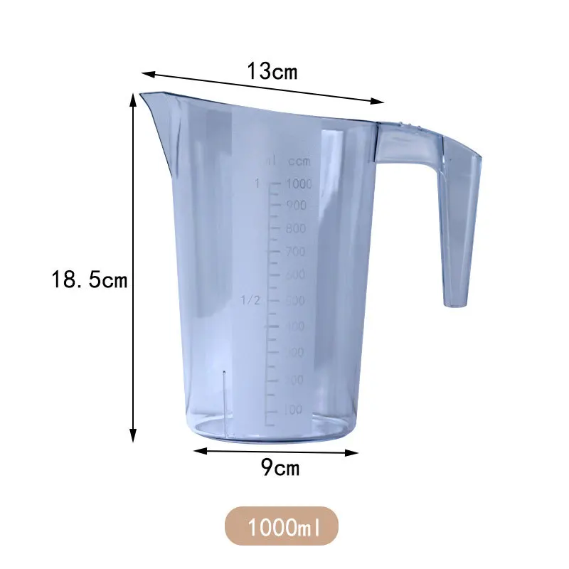 1000ML Plastic Measure cup Kitchen Cup Clear Polycarbonate Measuring Jug with Handle for kitchen and bakery