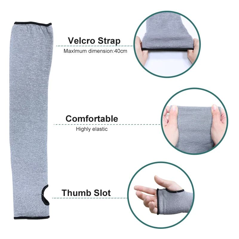 XINGYU Arm  Protection Circumference 9-14 inches 15G Anti Cut Sleeve HPPE knitted design Cut Resistant Knit Long Sleeve