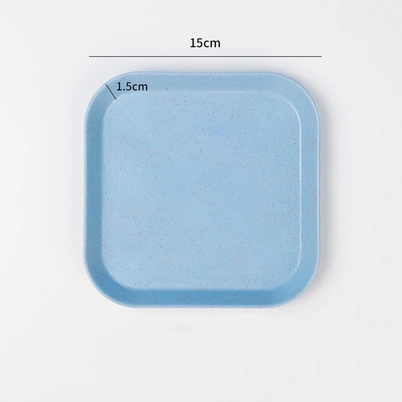 Dinnerware Plates Blue Bone Dish Eco Friendly Tableware Biodegradable Wheat Straw Plate For Salad Dinner