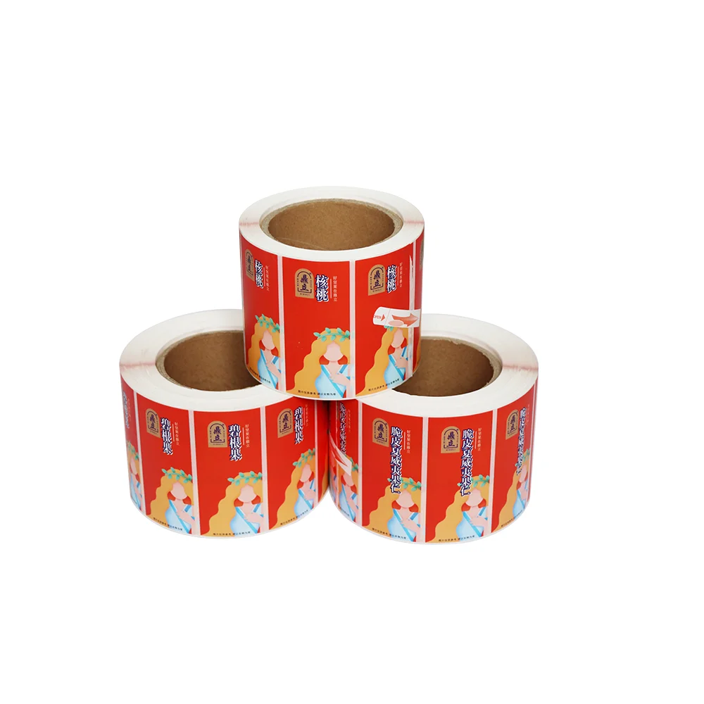 Custom Stickers Logo Product Label Adhesive Vinyl Food Packaging Roll Sticker Roll Labels For Bottle