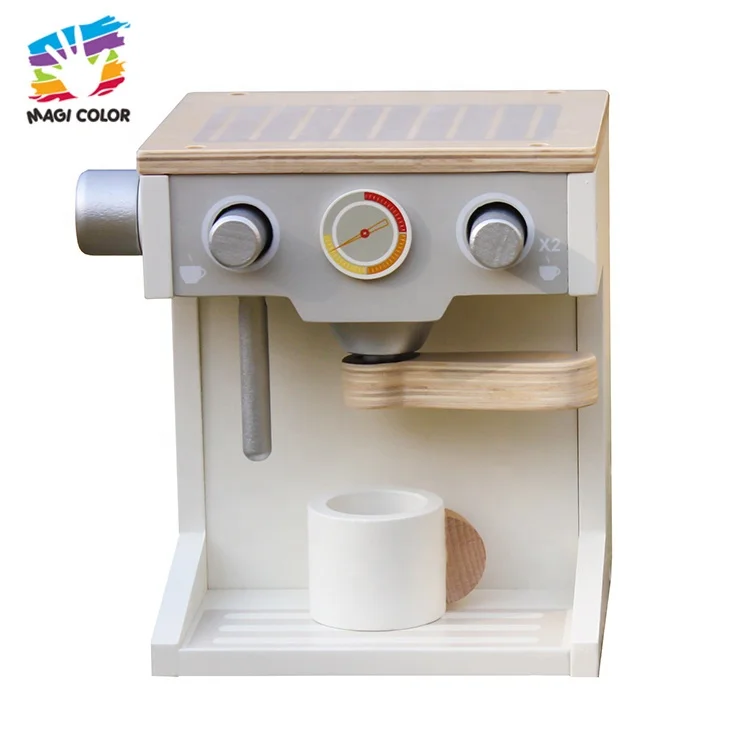 Customize kids wooden toy coffee maker for kitchen pretend play W10D134