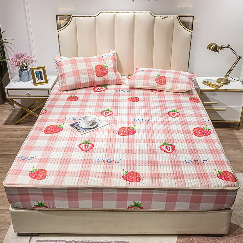 Cheap fitted bedsheet summer sleeping mat bed sheet mattress protector cover 180*200