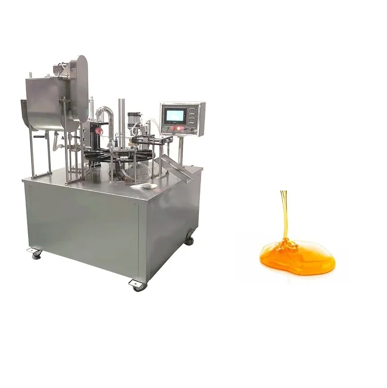 New type rotary honey spoon filling sealing machine