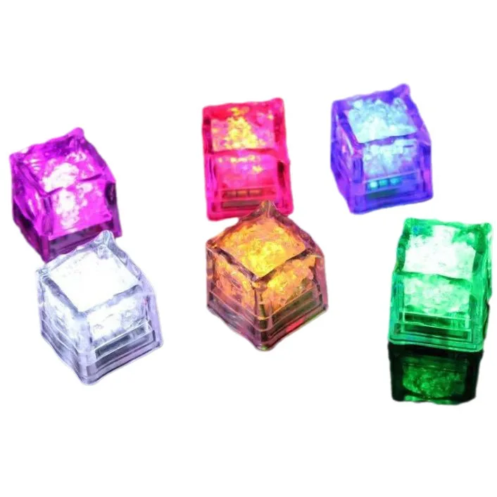 Luminous ice cubes LED fluorescent blocks Colorful sparkling ice cubes