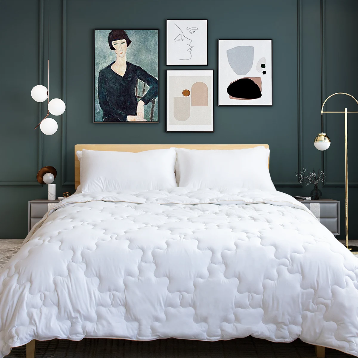 Custom Hotel Microfiber Quilt Down Alternative Bedding Quilt  Insert White Bed Comforter for Sale