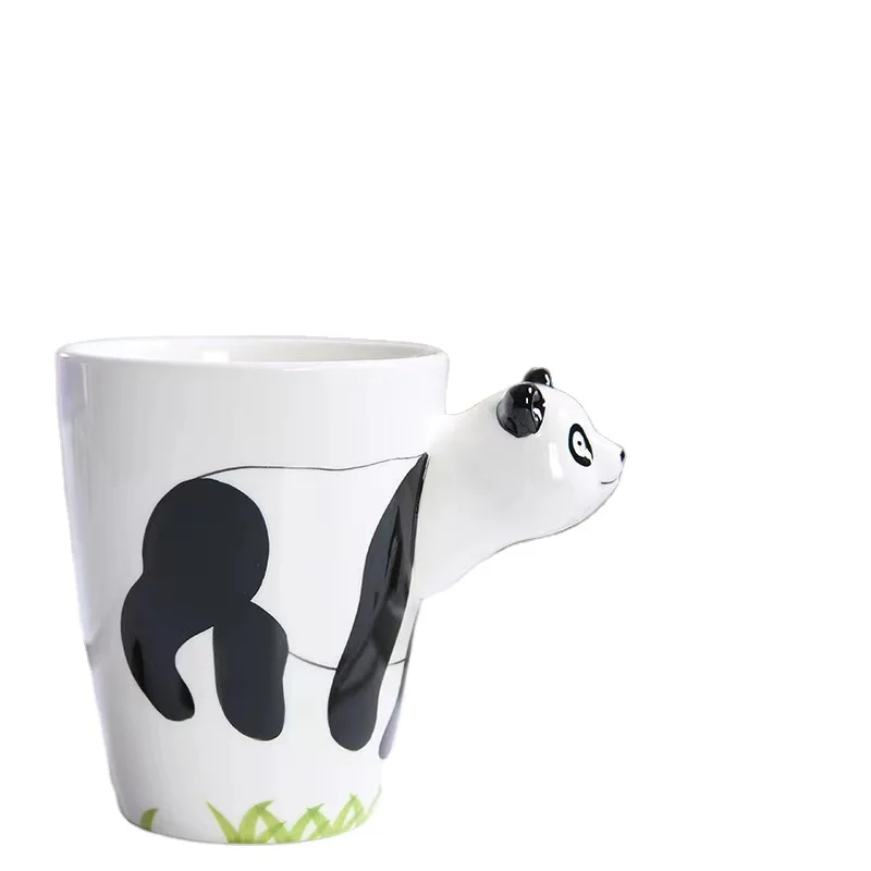 Holiday gift coffee cup spoon with lid fashionable 3d animal commemorative cup