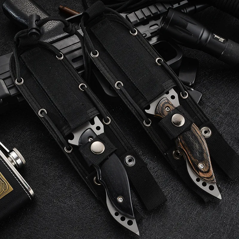 Nazhaosen нож для выживания в дикой природе Интегрированный цветной деревянный ручной тактический охотничий складной мини-нож