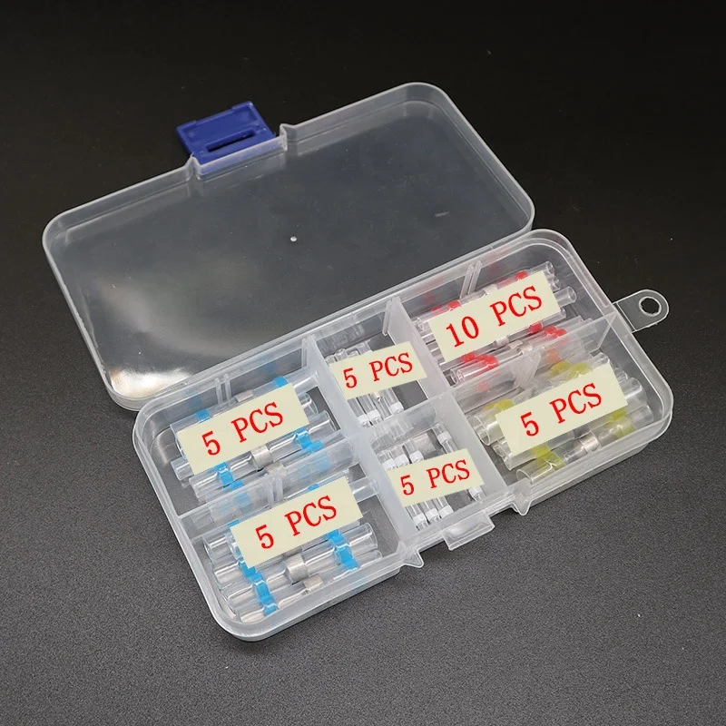  35pcs/box Solder Seal Wire Connectors Kit Heat Shrink Butt Waterproof and Insulated Electrical