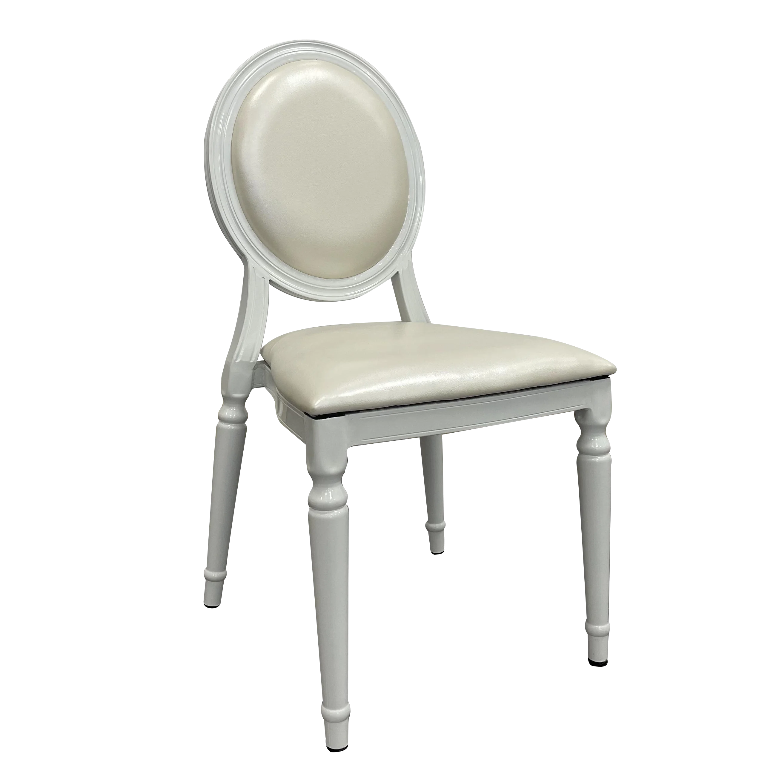 Wholesale Hot Selling Gold Stackable Design PU Leather Round Back Stainless Steel Hotel Banquet Event Wedding Chair