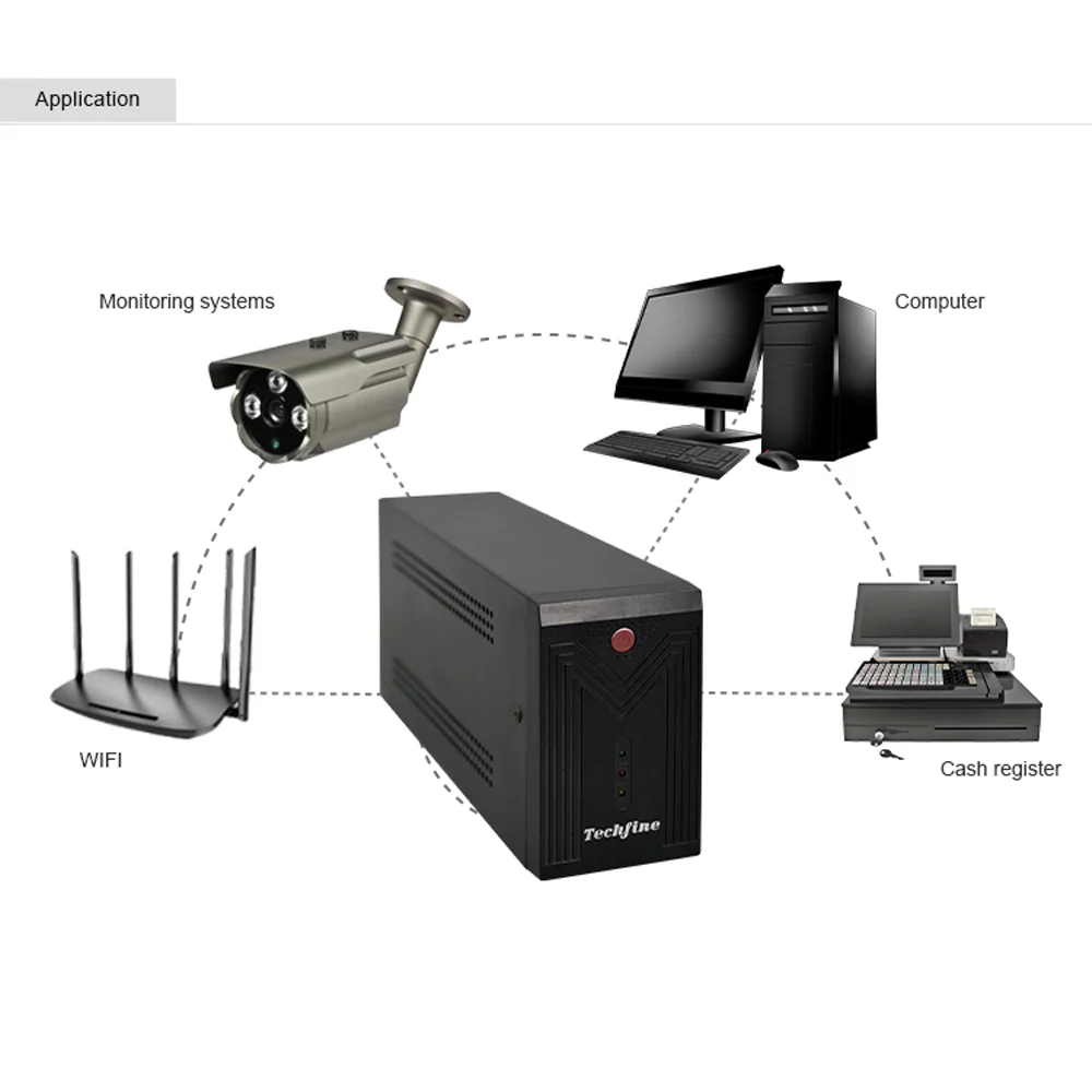Factory direct Offering 800VA Standby UPS offline UPS 108Wh Backup UPS Intelligent CPU Control with LCD Panels