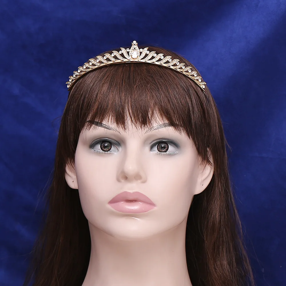 Korean style bride headdress small crown zirconia princess birthday crown children wedding tiara hair bands