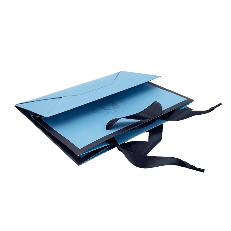 Custom recyclable small gift perfume shopping paper bags handles printed paper packaging gift bags with your own logo