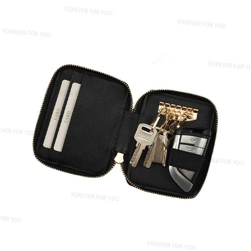 Wholesale PU Leather Card Holder Zipper Key Bag Wallet Key Case
