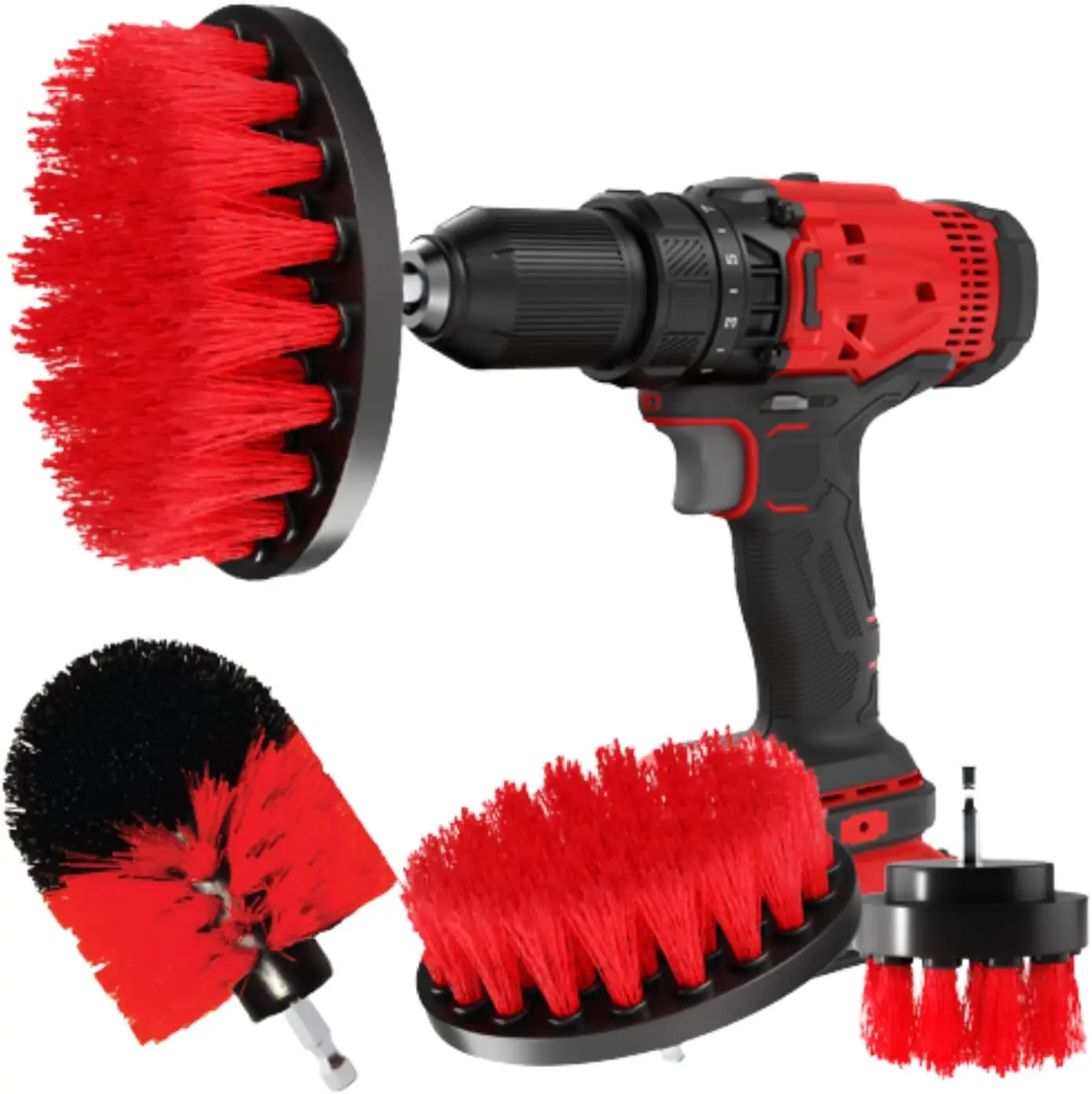 Chang Zhong 4Pcs Attachment Set Kitchen And Car Power Scrubber Drill Brushes set Cleaning Kit customization