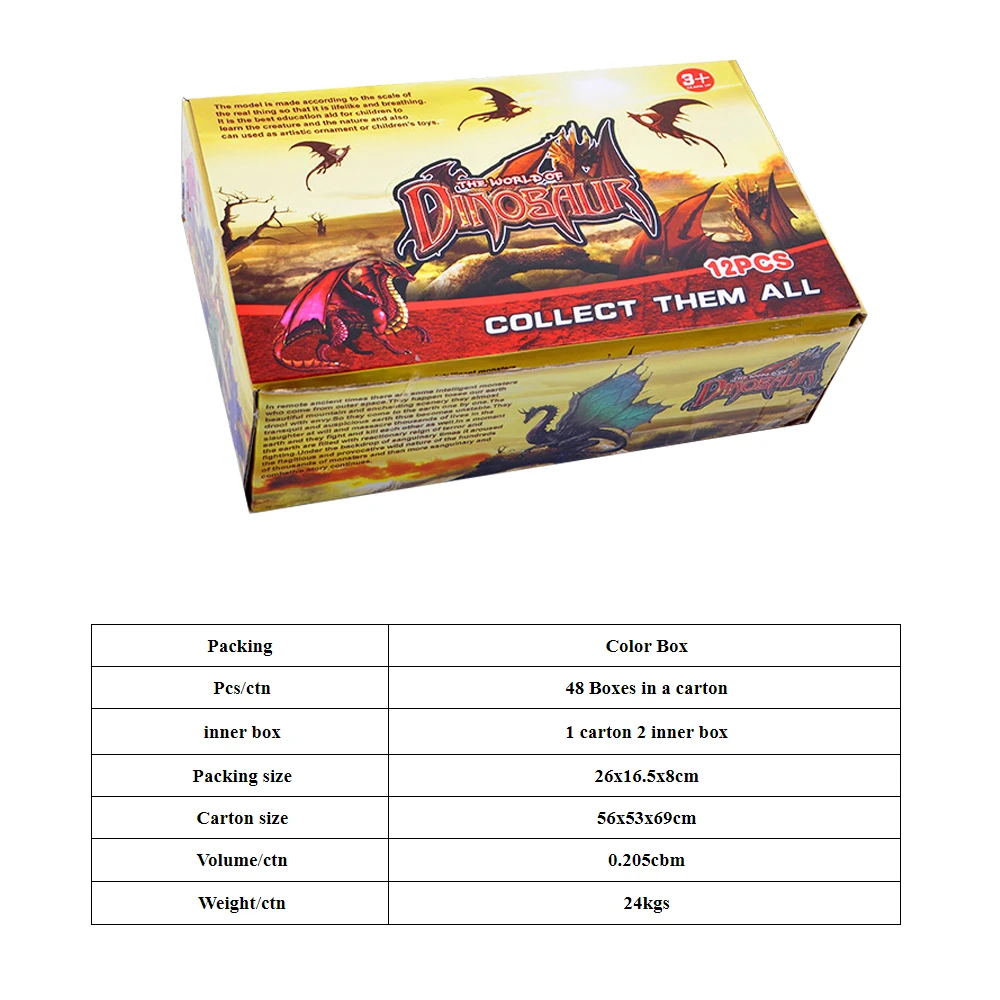 Hot Sale Realistic Dragon Figures 12 Piece Kids Vinyl Plastic Dragon Toys