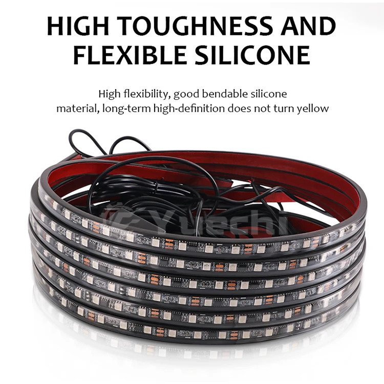 Yuechi Flexible APP/Remote Control Flowing Color RGB Car Underglow Underbody System Neon Light Car LED Strip Light