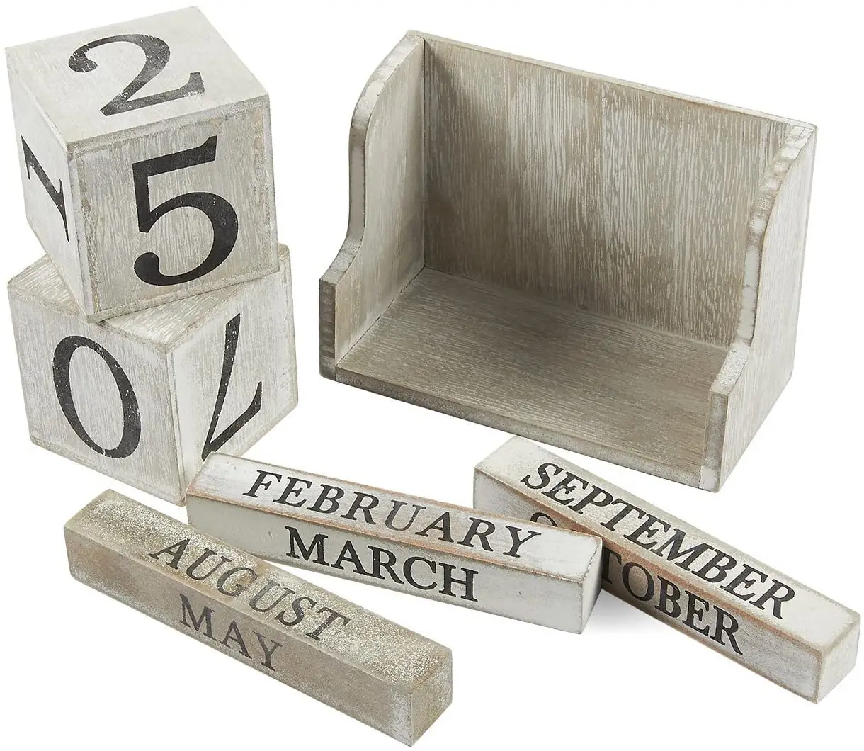 Calendario Personalizado  Mini Block Wooden Perpetual Home And Office Decor  Desk 2021 Advent Calendar