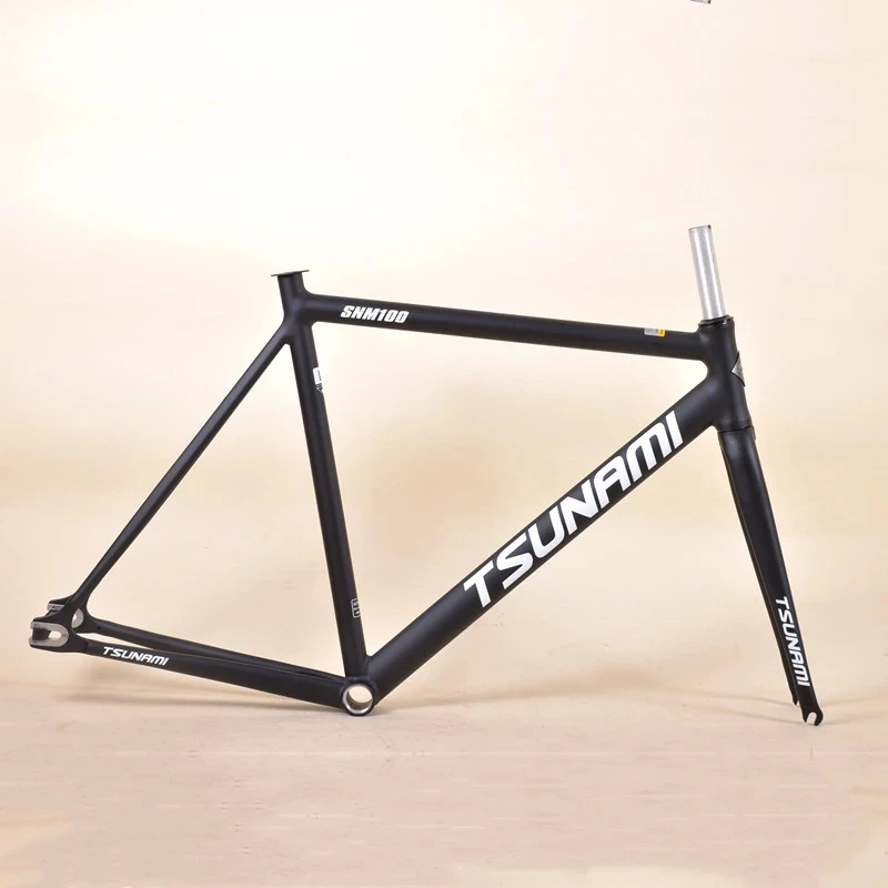 2021 New TSUNAMI SNM100 700c Aluminum Fixed Gear Frame and Fork Fixie Bike 49cm 52cm 55cm High Quality Bicycle Parts Frameset