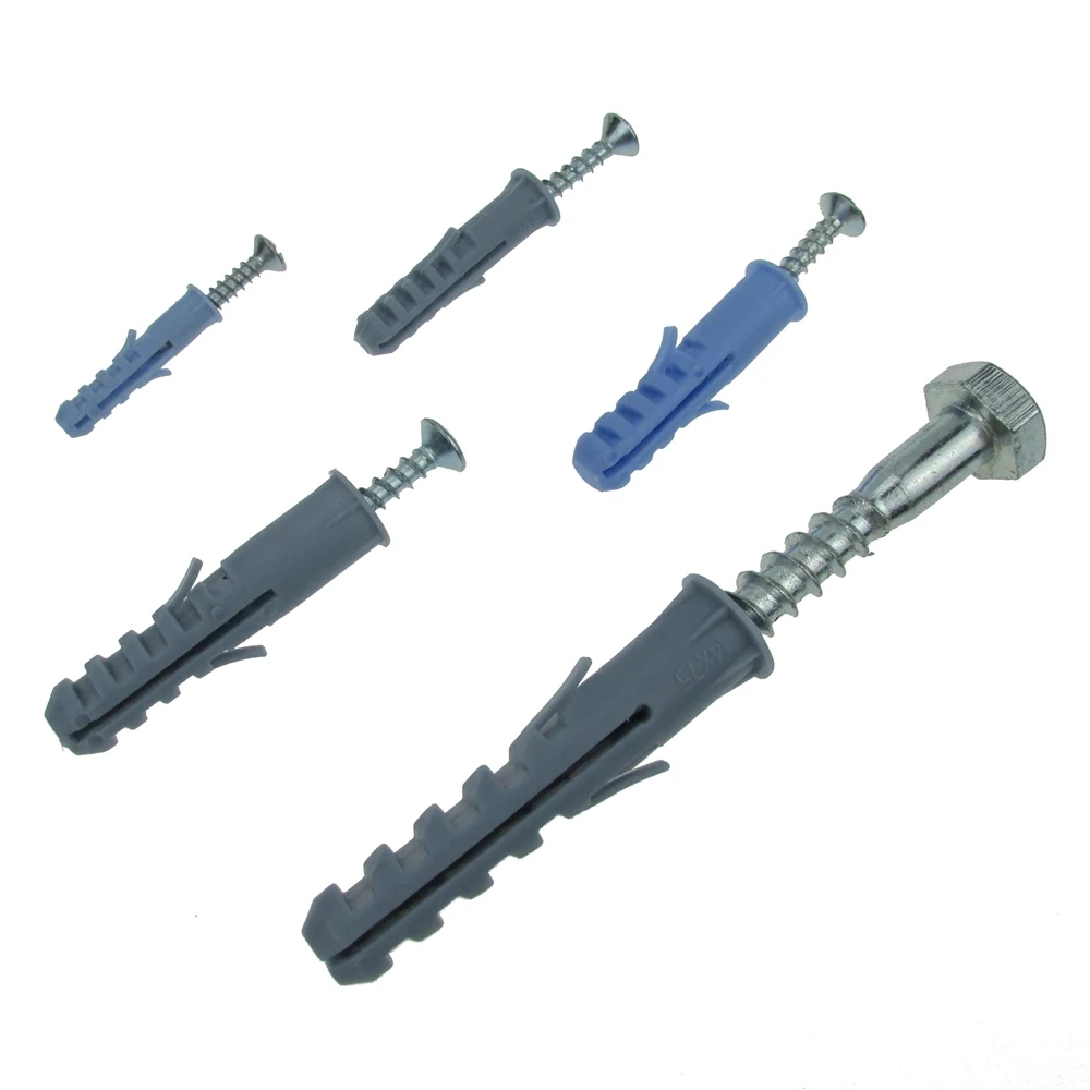 Expand Wall Plug Plastic with Nail 6MM 8MM 10MM 12MM Grey White Color Pack of 100 Pcs