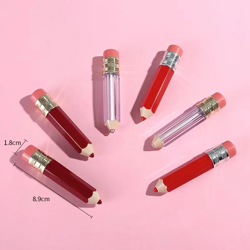 5 ml lipgloss lip gloss wand tubes pencil shaped clear cosmetic packaging lipgloss tube