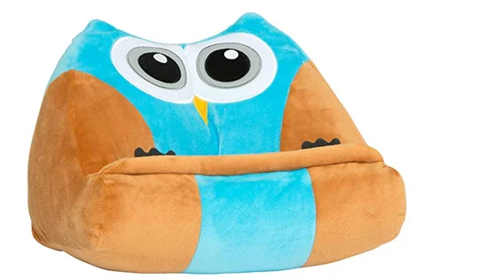 Good Quality Plush Owl Kids Book Stand & iPad Tablet Holder/ Fun Plush Owl Animal Toy Cushion Pillow for kids reading/owl ipad