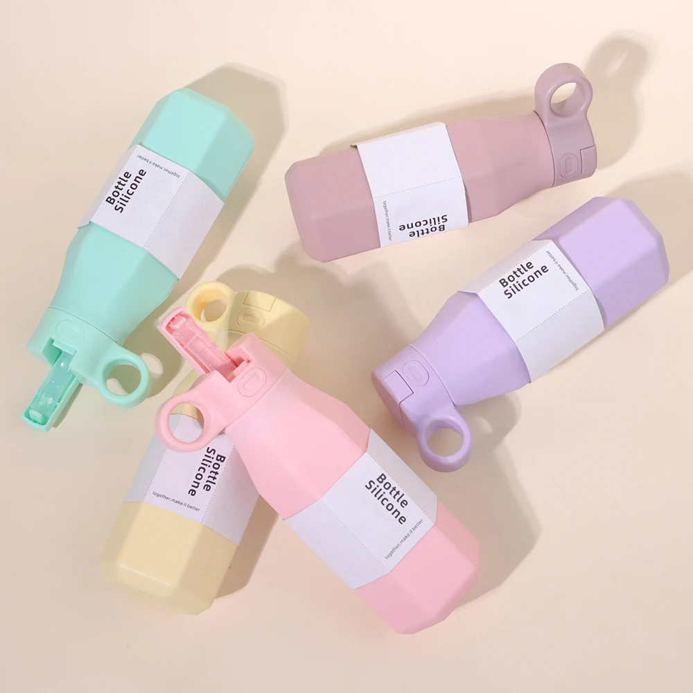 Portable Leakproof Gym Water Water Bottle Jug 12oz Bpa Free Silikon Wasserflasche Sport With Handle For Kids School