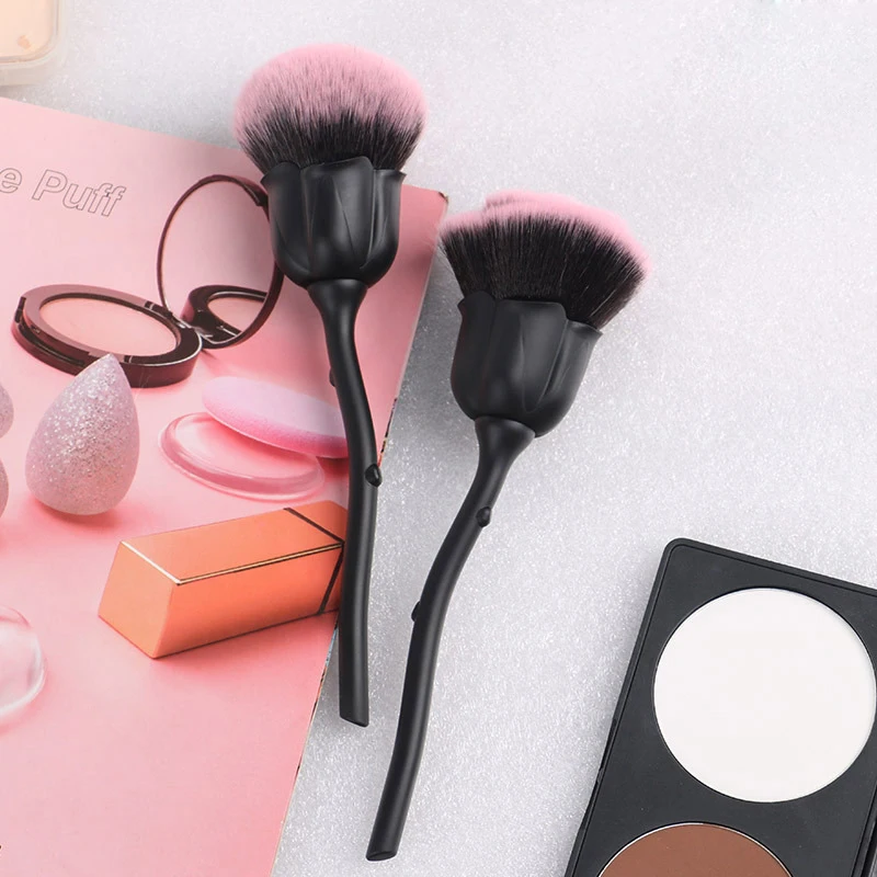2024 Nail cleaning brush lovely gift Black flower makeup brush set